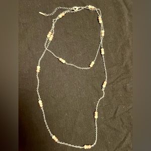 CLOSET CLEAN OUT!  Faux Pearl and Silver Necklace